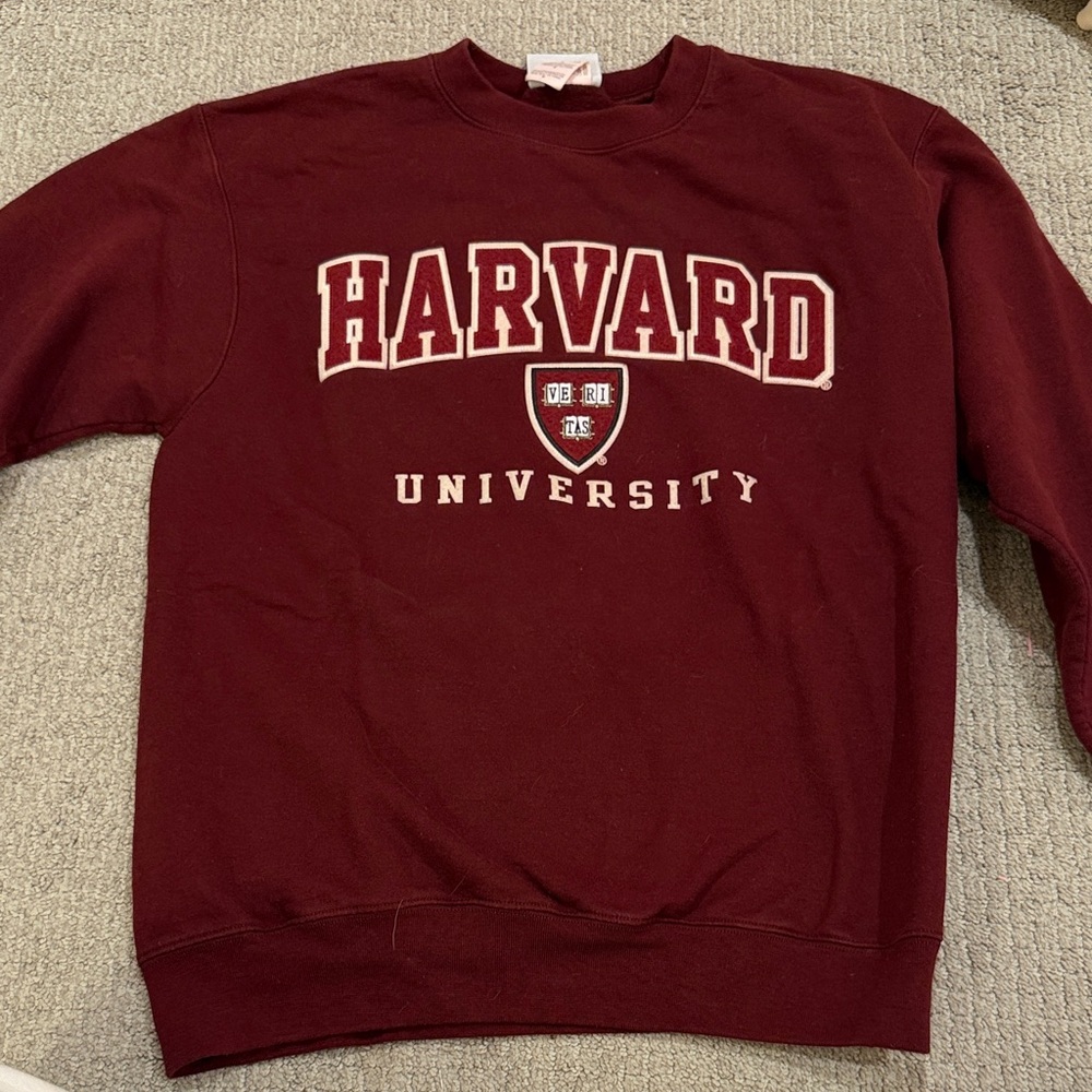 Champion Maroon Harvard University Crewneck Sweater